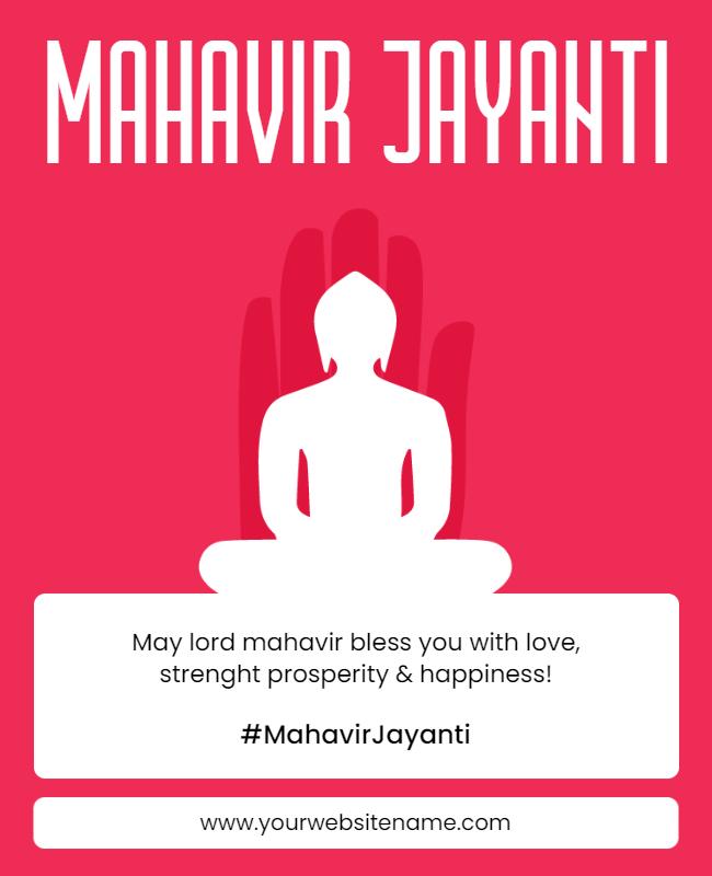 Vibrant Pink Mahavir Jayanti Celebration Flyer Template