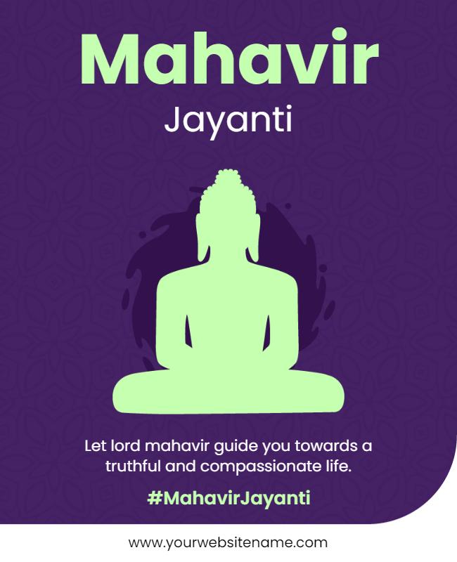 Mahavir Jayanti Celebration Invitation Flyer Template