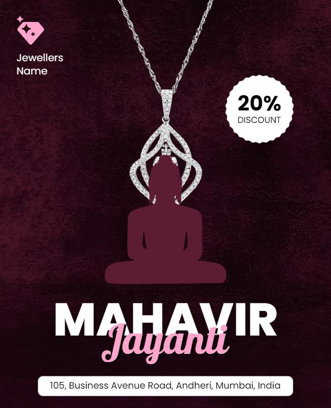 Mahavir Jayanti Jewelry Promotion Flyer Template