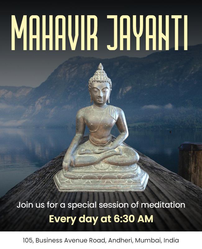 Mahavir Jayanti Meditation Session Flyer Template