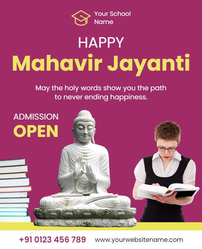 Mahavir Jayanti School Admission Promotion Flyer Template