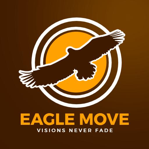 Majestic Brown Eagle Soaring with Dynamic Movement Logo Template