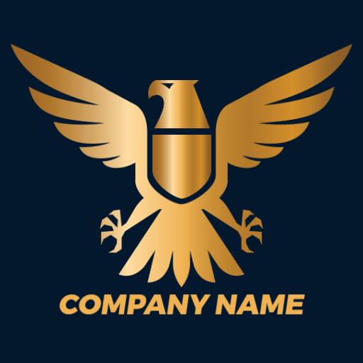 Majestic Golden Eagle Design Signifying Royal Authority Logo Template