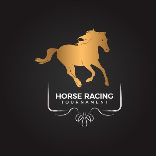 Majestic Golden Horse Racing Tournament with Royal Flair Logo Template