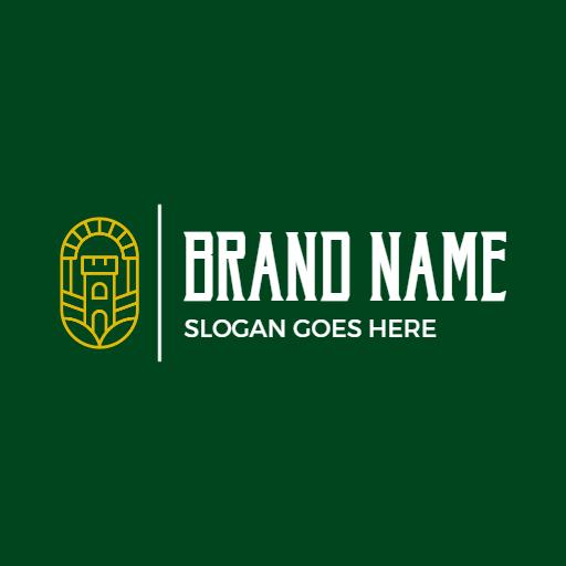 Majestic Green Castle Design Showcasing Heritage and Strength Logo Template