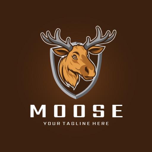 Majestic Moose Head Design Emphasizing Nature Adventure Logo Template