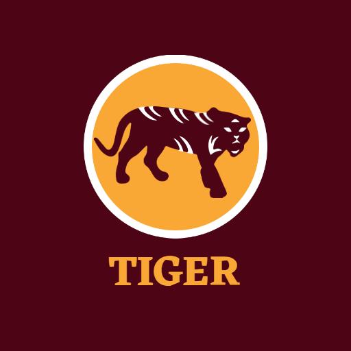 Majestic Tiger Striding Through Bold Colors Logo Template