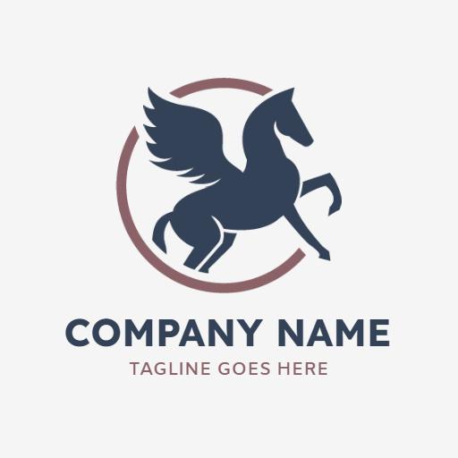 Majestic Winged Pegasus Design in Elegant Style Logo Template