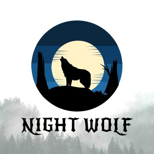 Majestic Wolf Howling Under a Full Moon Logo Template