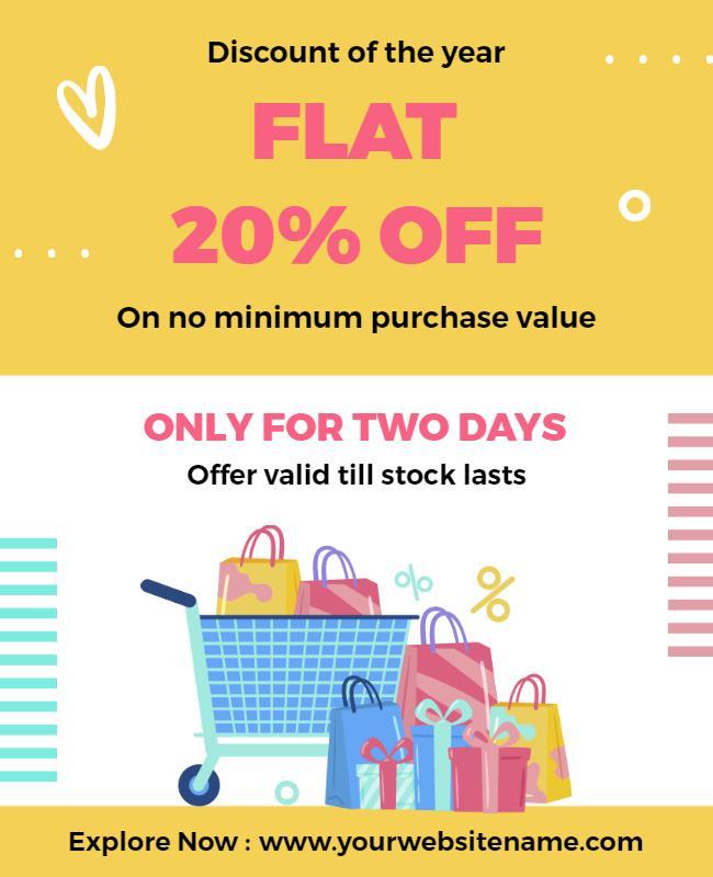 Major Two Day Shopping Discount Flyer Template