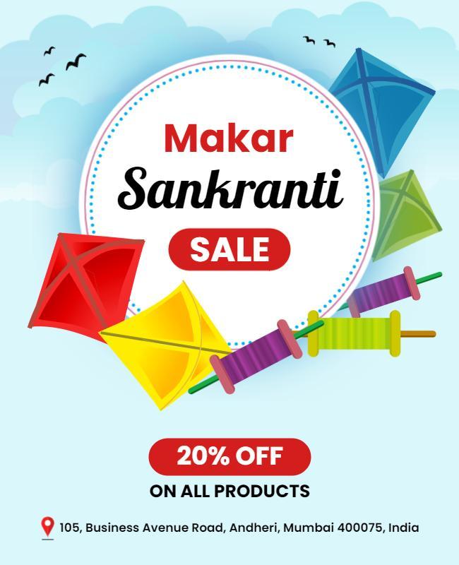 Makar Sankranti Kite Festival Sale Flyer Template