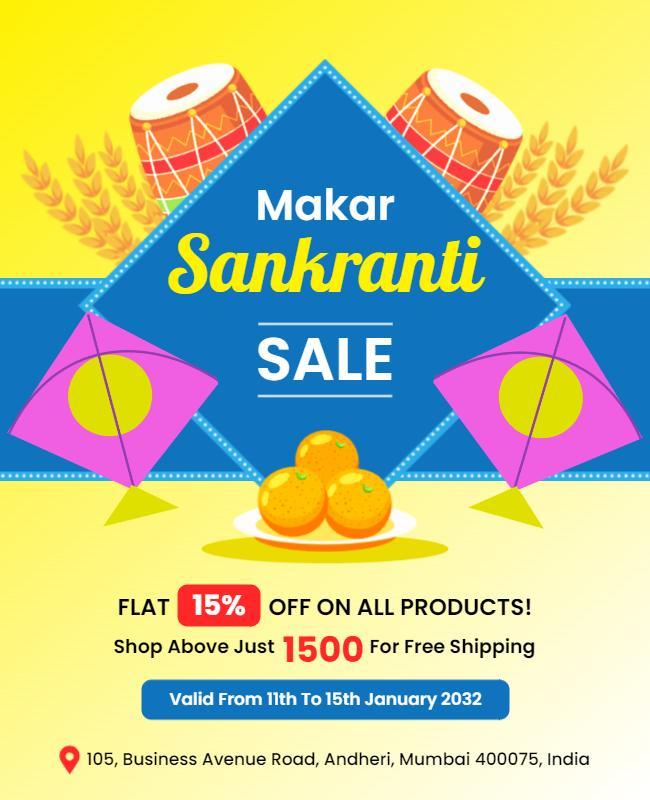 Makar Sankranti Sale Promotion Flyer Template