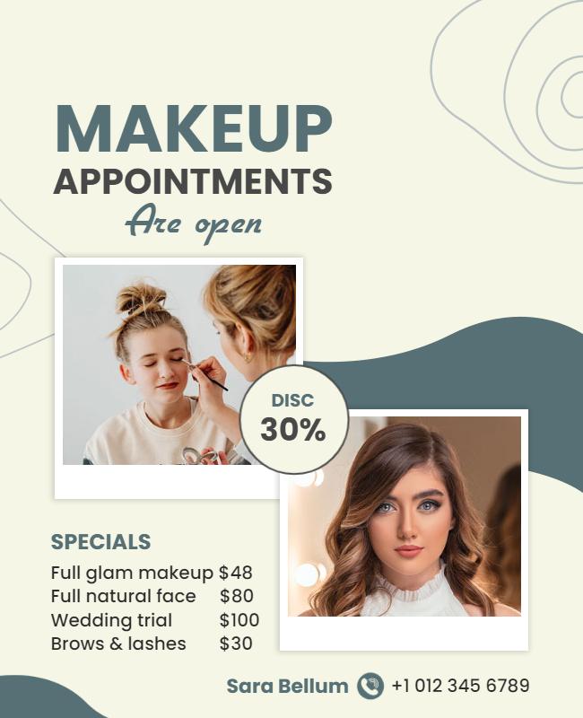 Makeup Appointment Services Promotional Flyer Template