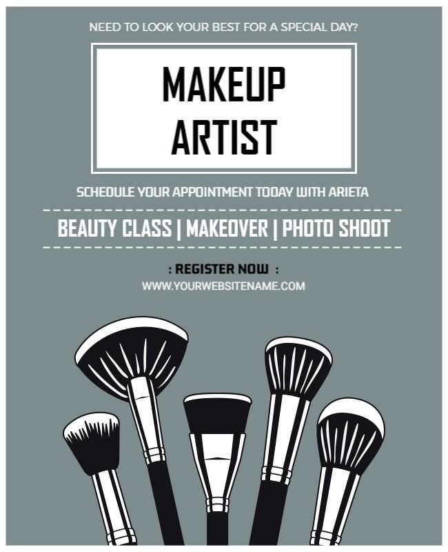 Makeup Artist Beauty Class Promotional Flyer Template