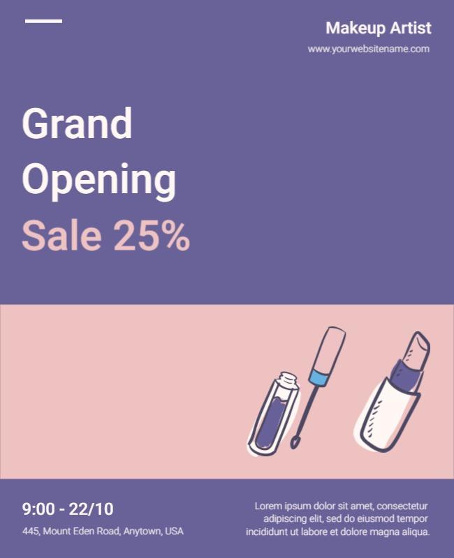 Makeup Artist Grand Opening Sale Flyer Template