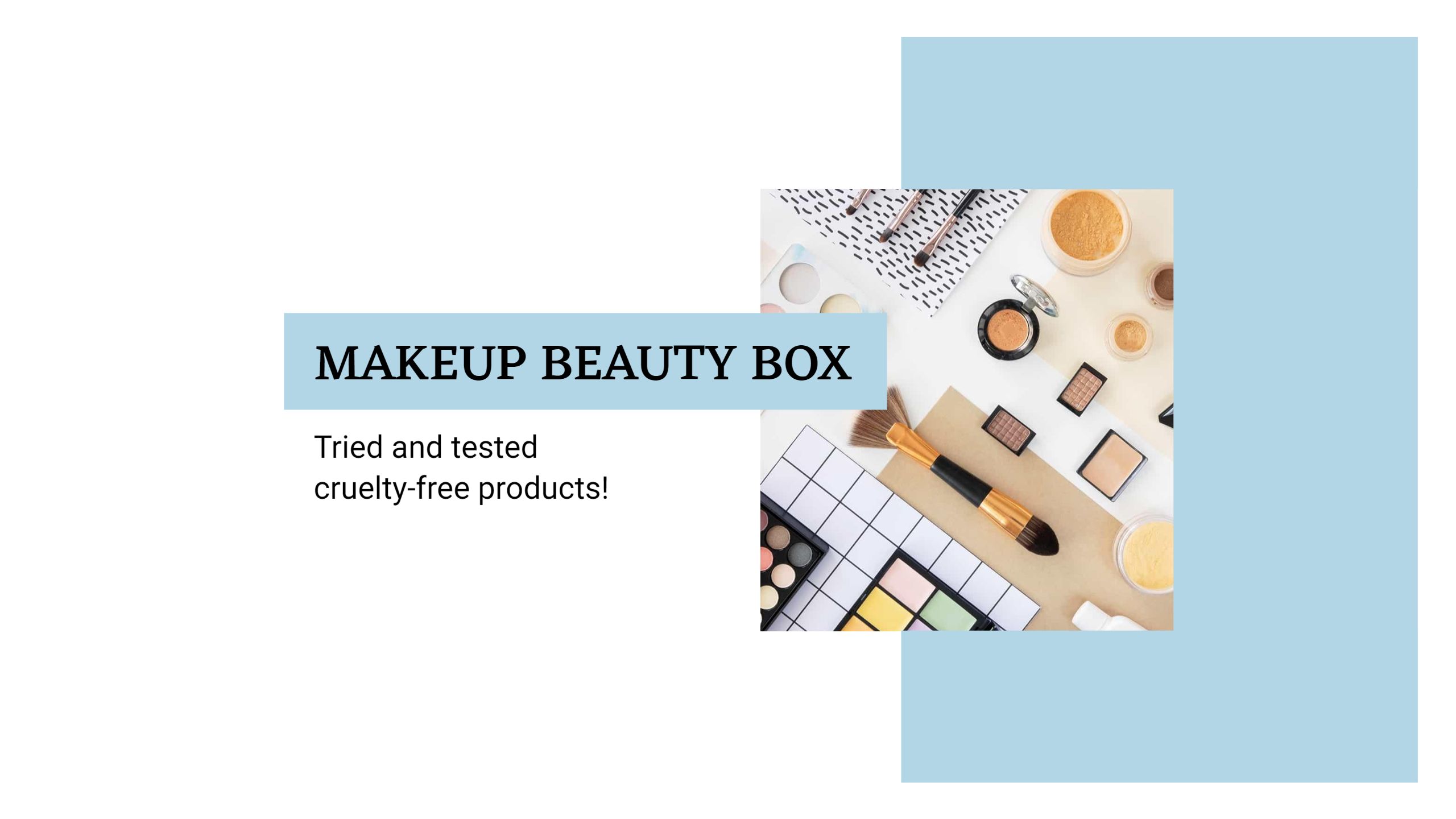 Makeup Beauty Box Featuring Cruelty-Free Products YouTube Banner Template