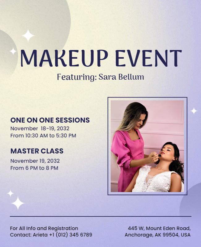 Makeup Event Masterclass and Sessions Flyer Template