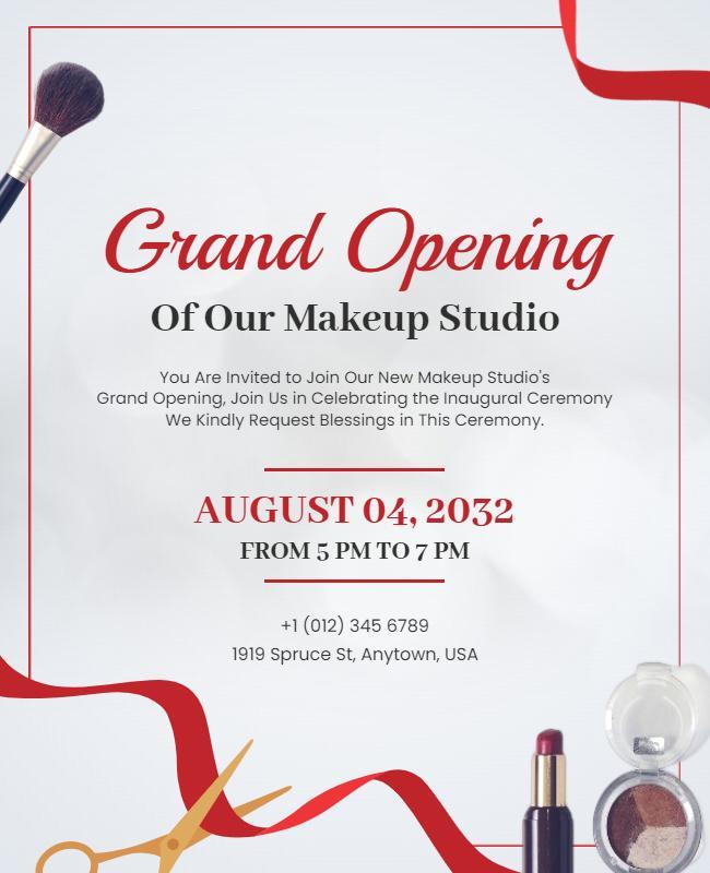 Makeup Studio Grand Opening Event Flyer Template