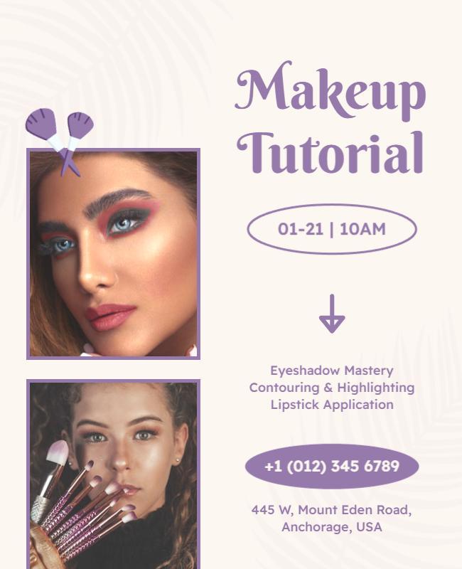 Makeup Tutorial Workshop Promotional Flyer Template