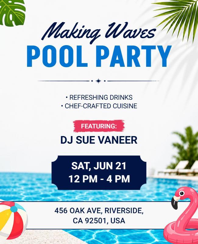Making Waves Pool Party Event Flyer Template