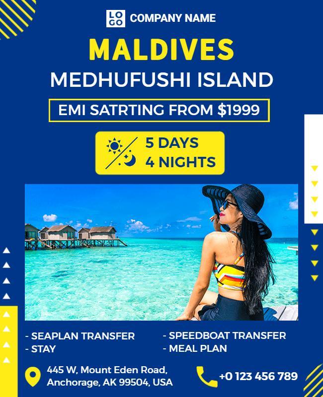 Maldives Island Getaway Travel Flyer Template