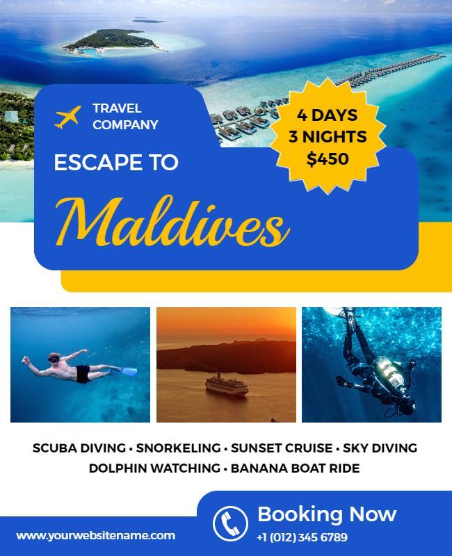 Maldives Tropical Adventure Travel Flyer Template