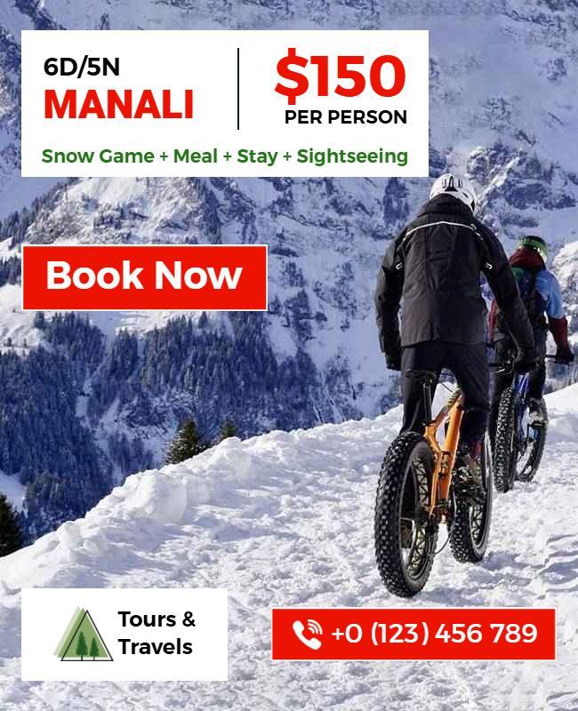 Manali Sightseeing and Activities Tour Flyer Template