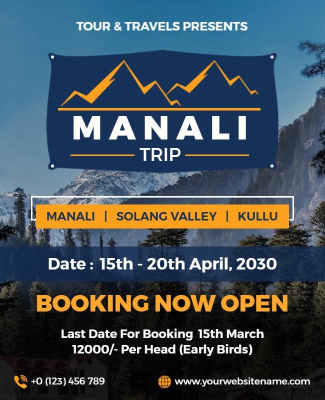 Manali Trip Travel Flyer Template