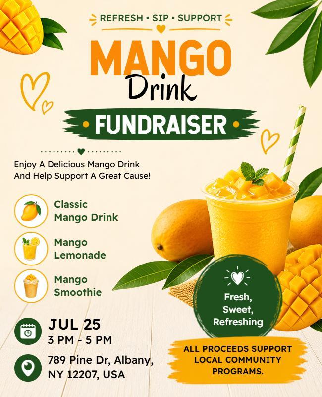 Mango Drink Fundraiser Event Flyer Template