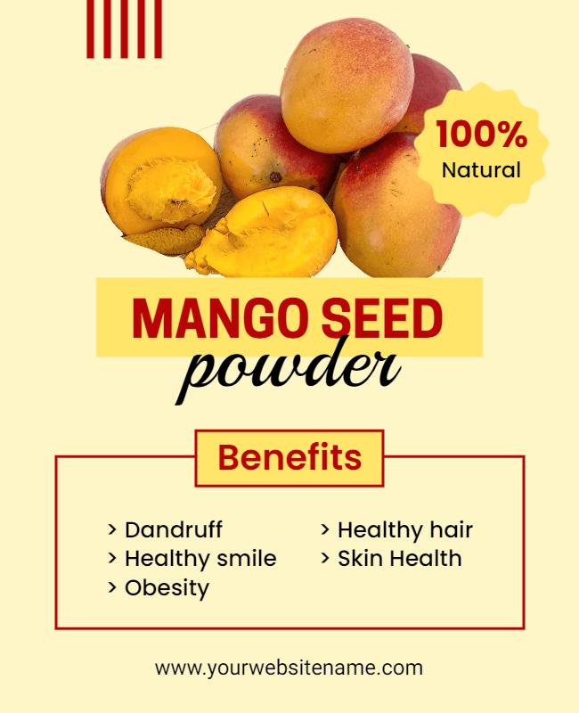 Mango Seed Powder Benefits Flyer Template