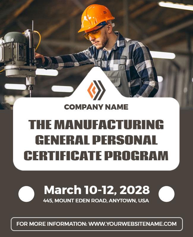 Manufacturing Certification Program Event Flyer Template