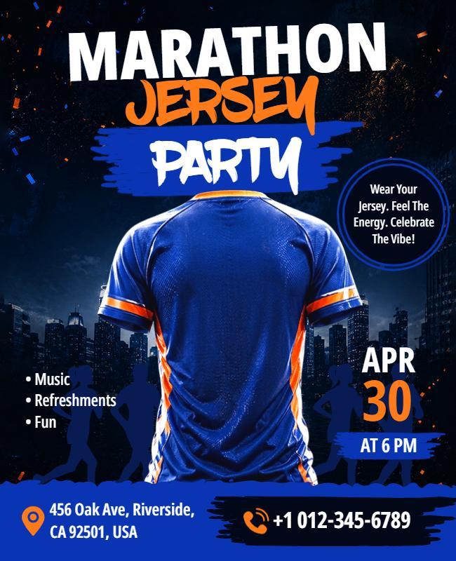 Marathon Jersey Party Event Poster Template