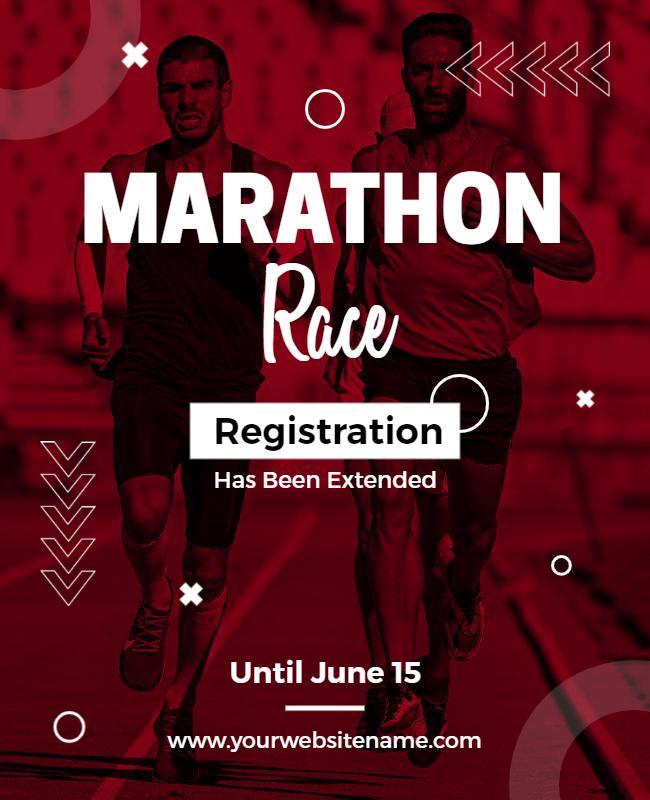 Marathon Race Registration Announcement Flyer Template