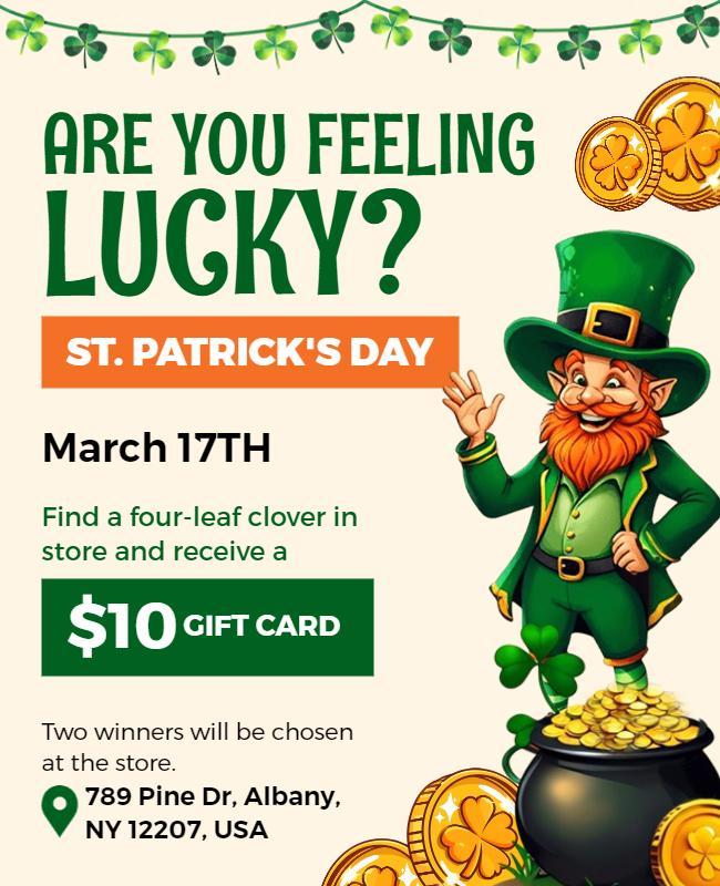 March Lucky St. Patrick's Day Flyer Template