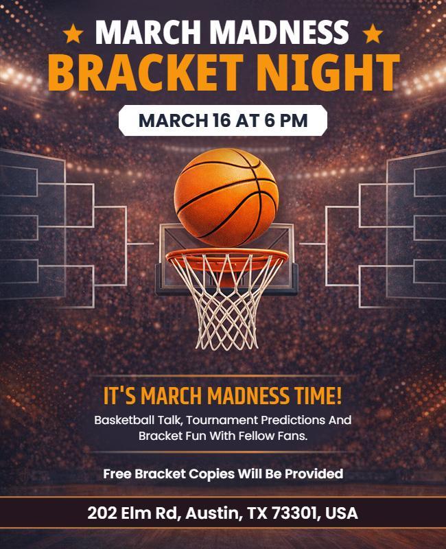 March Madness Bracket Night Event Flyer Template