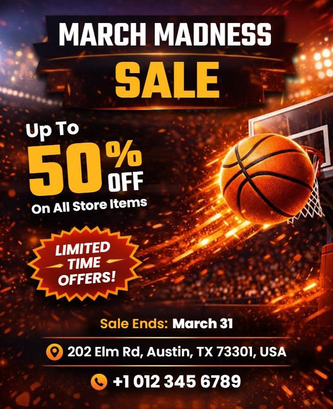 March Madness Sale Flyer Template