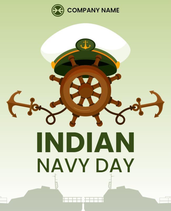 Marine Inspired Indian Navy Day Tribute Poster Template