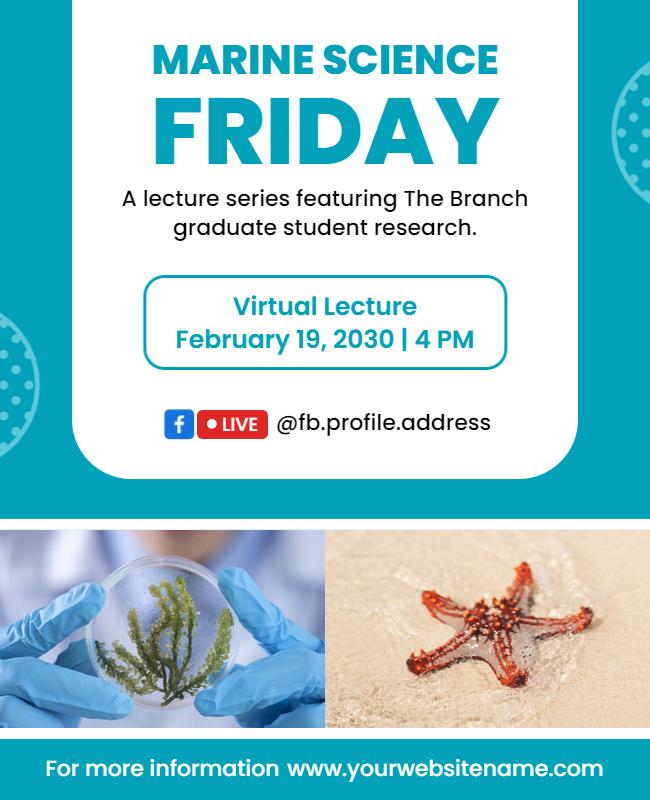 Marine Science Research Lecture Flyer Template