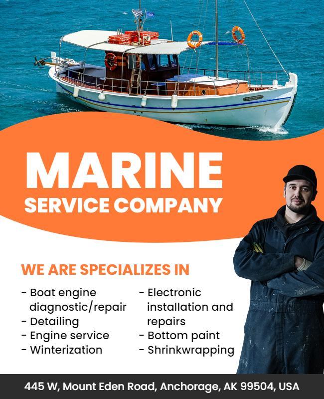 Marine Services and Repair Company Flyer Template