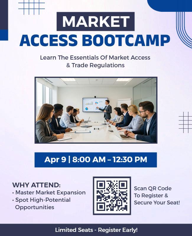 Market Access Bootcamp Training Event Flyer Template