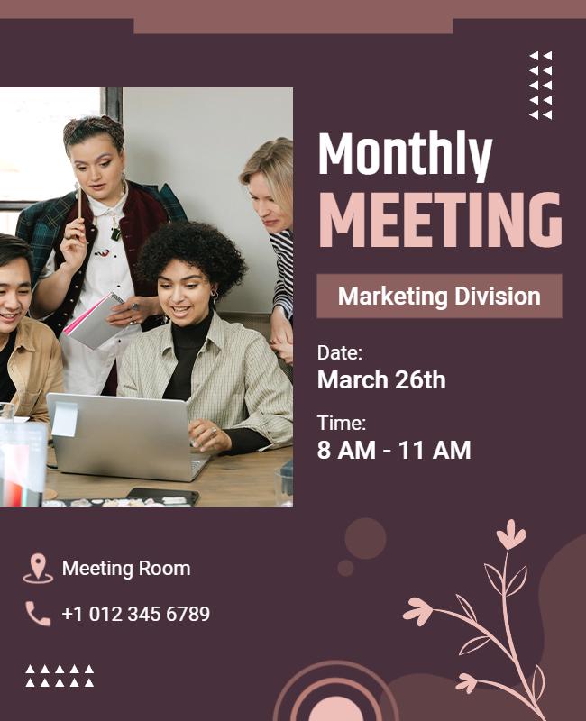 Marketing Division Monthly Meeting Flyer Template