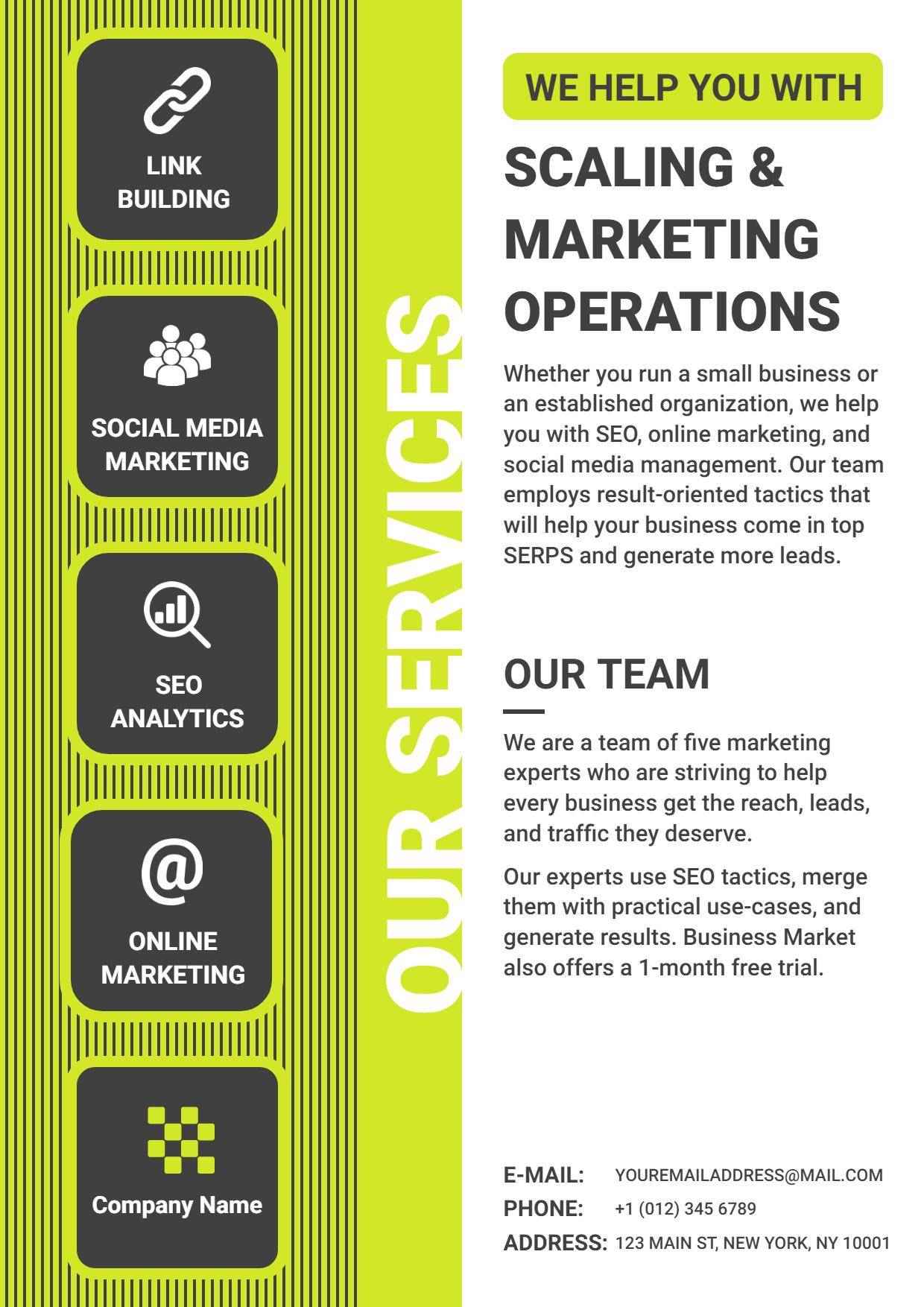 Marketing Services Promotion Flyer Template