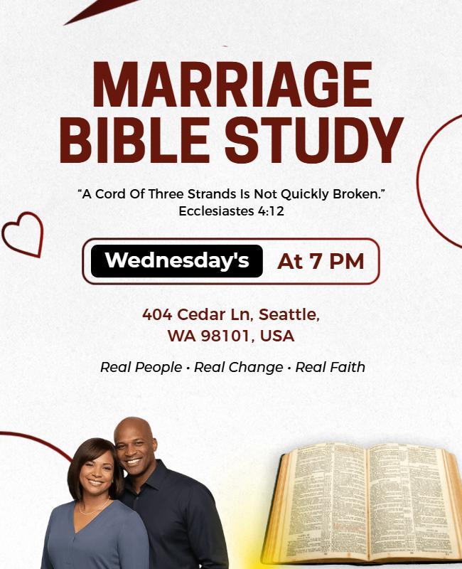 Marriage Bible Study Event Poster Template