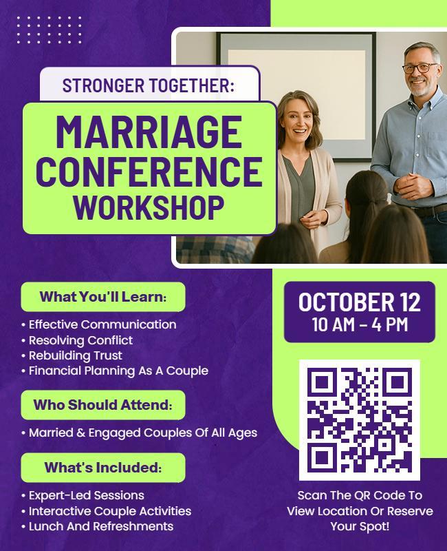 Marriage Conference Workshop Educational Flyer Template