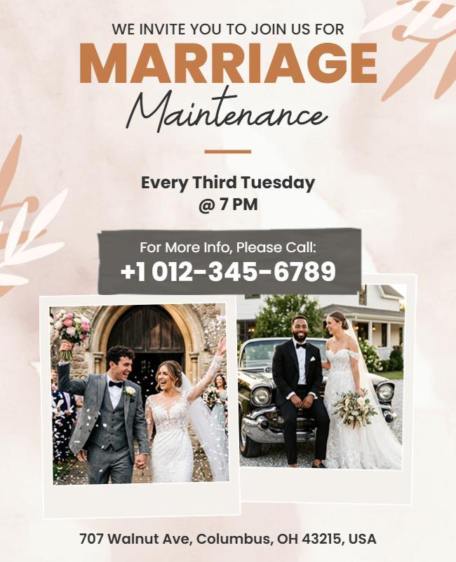 Marriage Maintenance Invitation Flyer Template