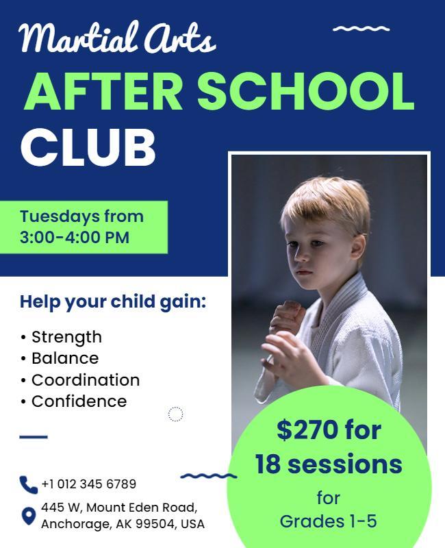 Martial Arts After School Program Flyer Template