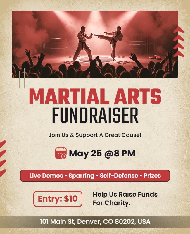 Martial Arts Fundraiser Event Poster Template