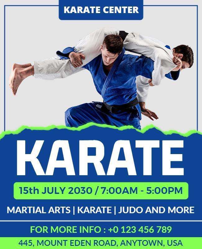 Martial Arts Karate and Judo Event Flyer Template