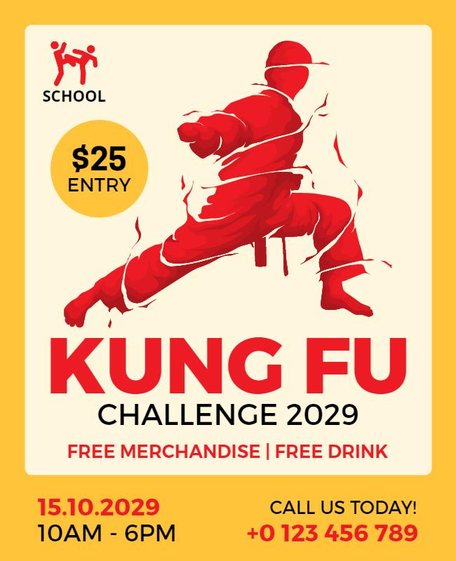 Martial Arts Kung Fu Challenge Flyer Template