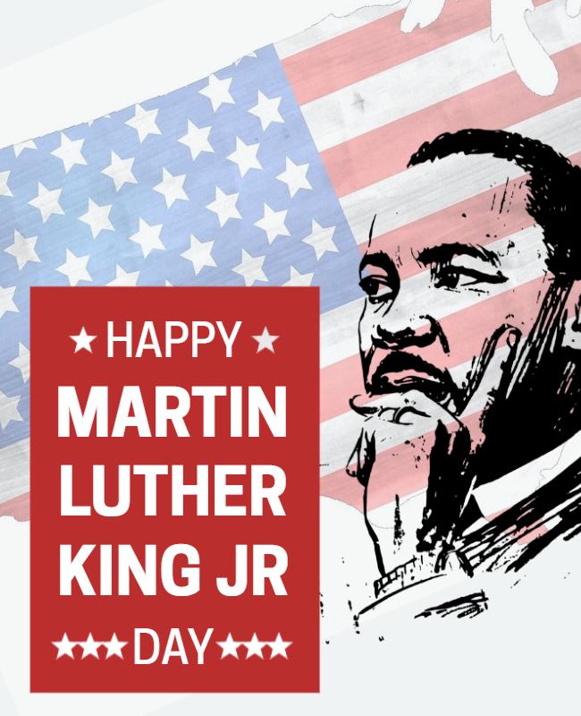 Patriotic Red Martin Luther King Jr. Day Flyer Template